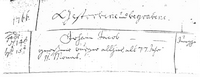 Death of Johann Jacob Junghany 14 FEB 1766 age 77