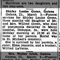 Shirley Green - Freeport Journal-Standard 3 March 1942