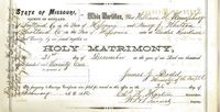 William Humphrey and Nancy Whitson marriage certificate